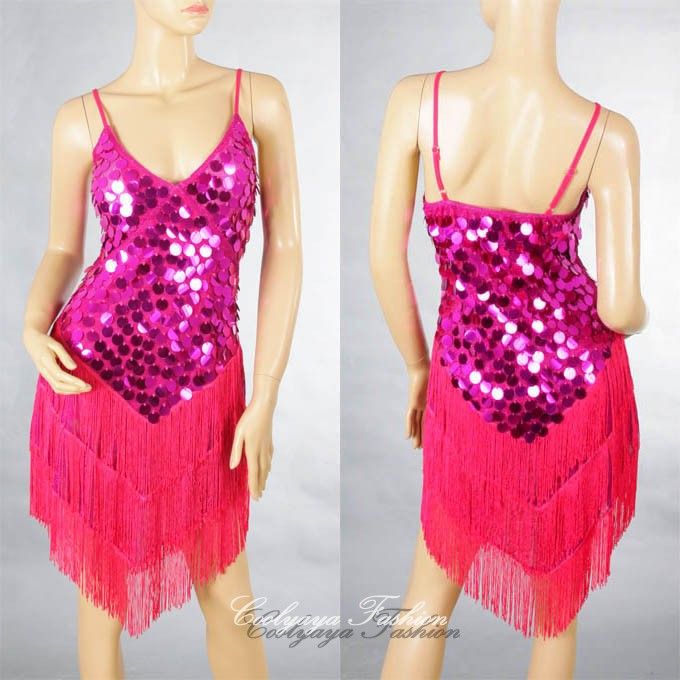 Ladies Night Club Cocktail Party Latinandballroom Dance Sequin Fringe Dress 1256 Ebay 1843