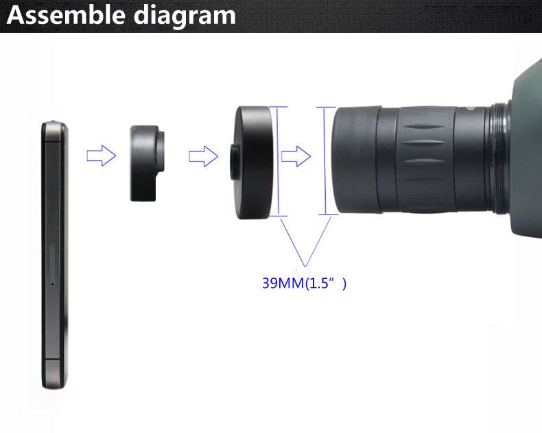 For IPhone5/5S Adapter Connect Mobile to 39mm Eyepiece Telescope