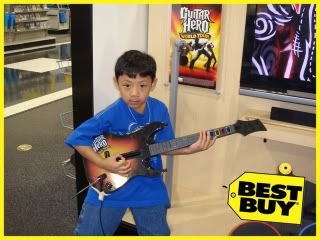 Niko playing the Guitar Hero