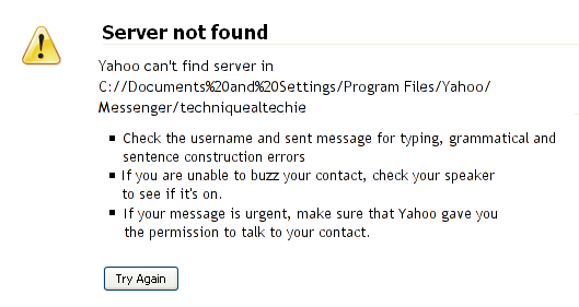 server not found