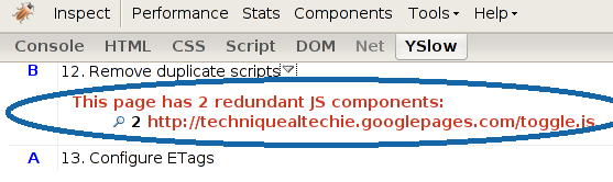 yslow-remove duplicate scripts
