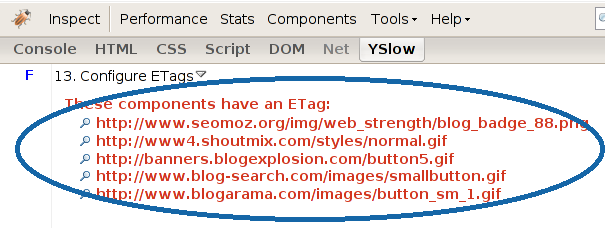 yslow-configure or turn off etags 