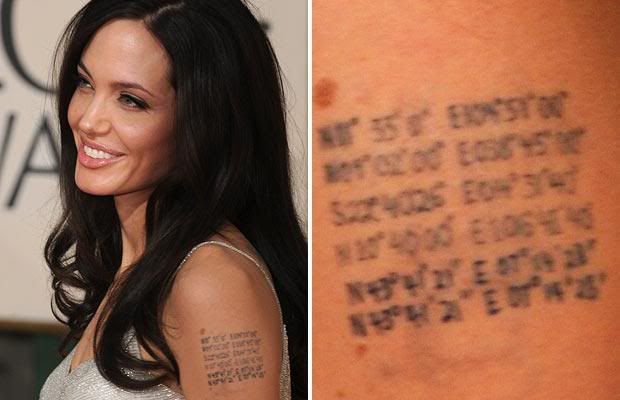 Jolie shows off new tattoos of kids' birthplace