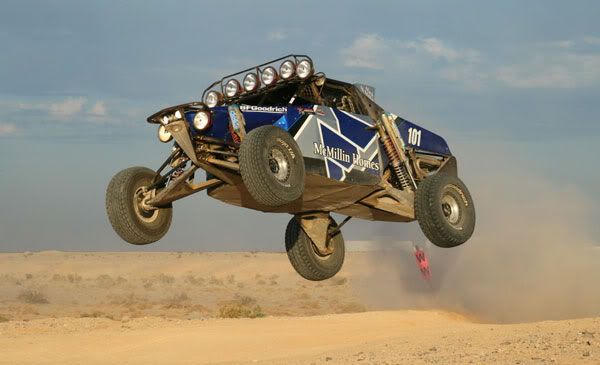 Notice how the real baja truck has the front suspension mounting points much