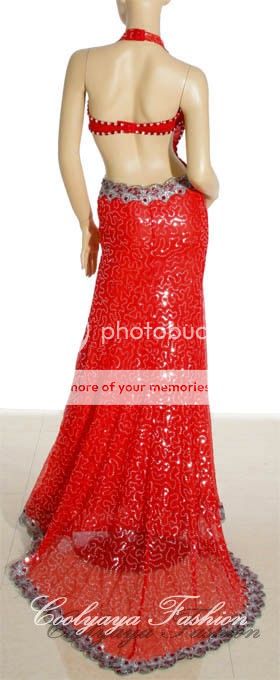 Wedding&Evening Party Red Lace Halter Gown Dress 054  