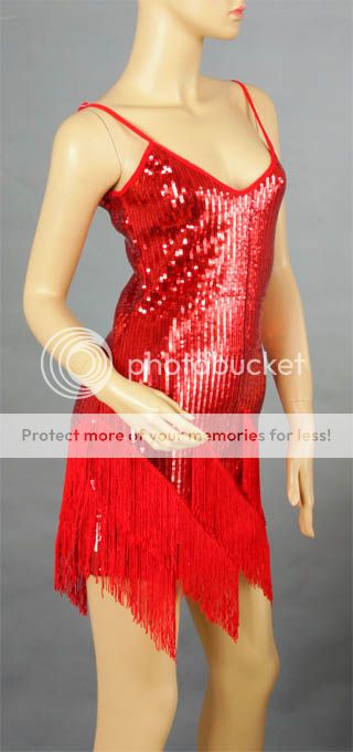 Sexy Lady Evening Cocktail Party Bridesmaid Bling Sequin Fringe Dress 