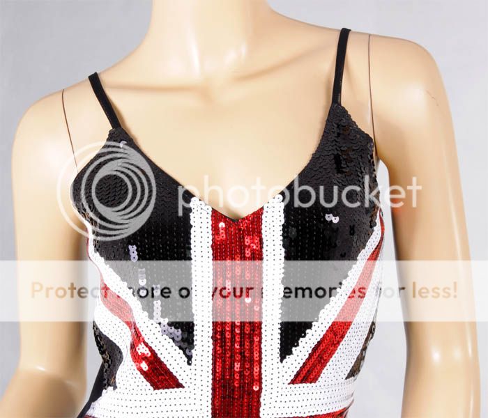  Evening Cocktail Party Bling Sequin Flag Club Dance Dress S M 9708