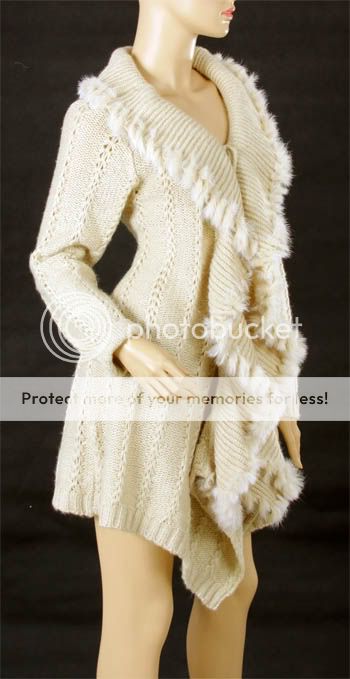 Ladies Wool Knitting Sweater Ruffle Top Coat Blouse Dress Outer Wear S 