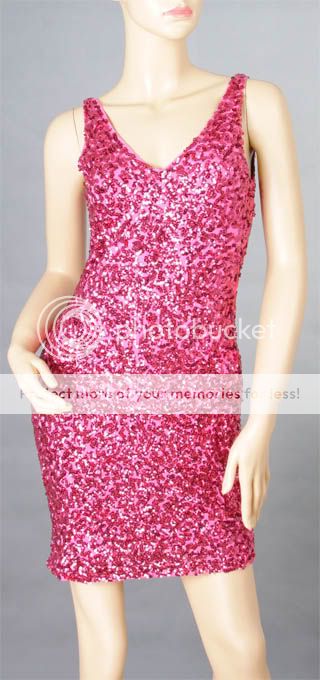 Sexy Cocktail Party Shine Sequin Red Dress 6 10 809  